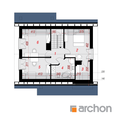  Maja sinivihmades 2 (W) 2. korruse plaan