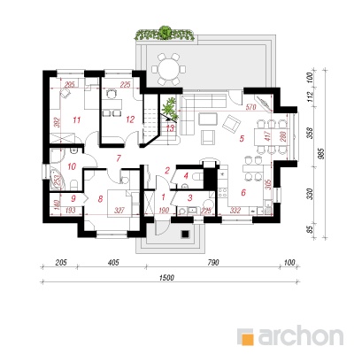  Maja kanarbikkudes (PD) 1. korruse plaan