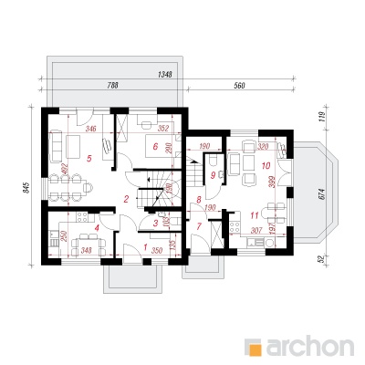  Maja künkal 2 (P) 1. korruse plaan