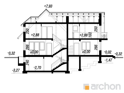 Maja künkal 2 (P) lõige