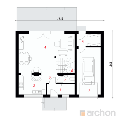 Maja künkal 3 1. korruse plaan