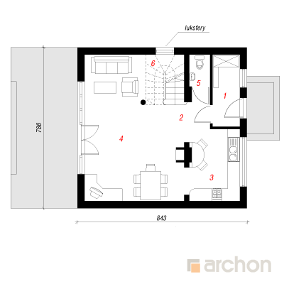  Maja künkal 1. korruse plaan