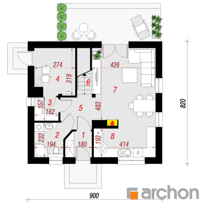  Maja rohtliiliates 2 1. korruse plaan