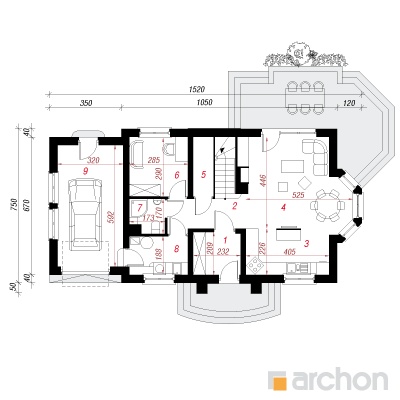  Maja kuldvihmades 1. korruse plaan