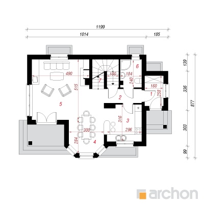  Maja jõhvikates (P) 1. korruse plaan