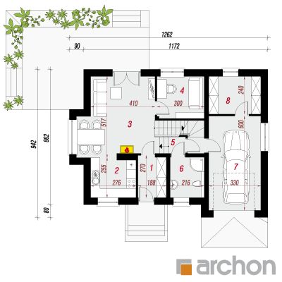Maja 1 korruseplaan - Dom w rododendronach 15 (PN)